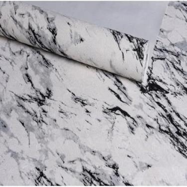 Imagem de Papel de Parede Adesivo Brilhante - 3m x 60cm, Ideal para Cozinha, Banheiro e Área de Serviço(Branco com detalhes 3m x 60cm,1 rolo)