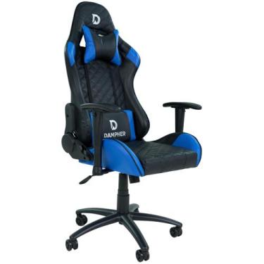Imagem de Cadeira Gamer Escritório Ergonômica Dampher material sintético, Azul