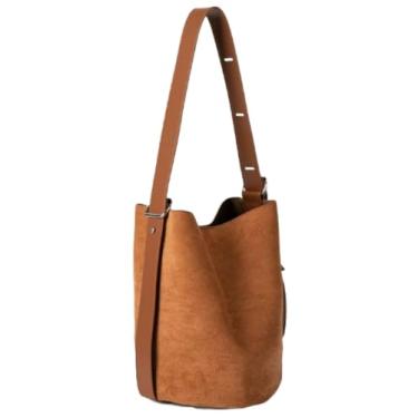 Imagem de Bolsa pequena de couro para mulheres, bolsa tiracolo de couro, ajustável, bolsa Hobo, outono, inverno, bolsa de mão, Marrom, Medium