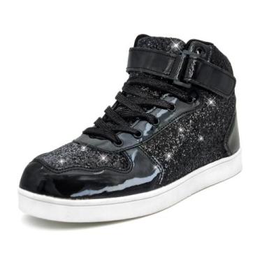Imagem de Tênis Wooowyet Glitter High Top para crianças, meninos e meninas