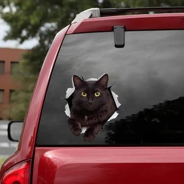 Imagem de Adesivo Para Carro Gato Preto Mod03