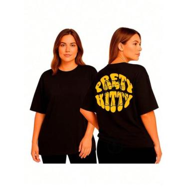 Imagem de Camiseta Feminina oversized Feminina Pretty Girl Moda Fitness Treino a