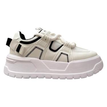 Imagem de Tenis Feminino Ramarim Chunky Venice Cacharrel, White, Preto, 36