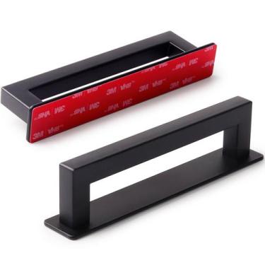 Imagem de Alças de gabinete adesivas RVPEKUPE 15 cm pretas, pacote com 4