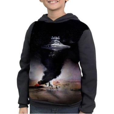 Imagem de Casaco Moletom Infantil Nave Imperiais Star Wars - smoke, Preto, 3