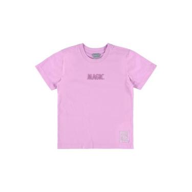 Imagem de Camiseta Manga Curta Básica Infantil Quimby, Lilás, 4