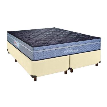 Imagem de Conjunto Cama Box Bege Queen + Colchão Molas Ensacadas Petrus Paropas