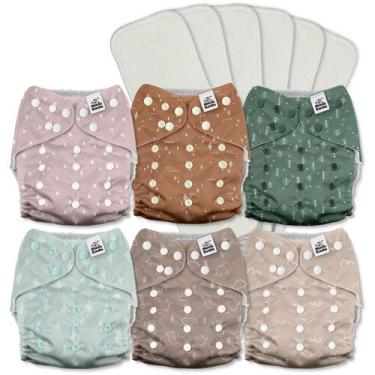 Imagem de Pacote de 6 fraldas de pano para bebês Mama Koala 3.0 com 6 inserções