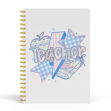 Imagem de Caderno EKGJW Preppy Coquette Floral Teacher 14x21cm com glitter