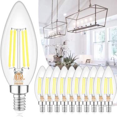 Imagem de Lâmpada LED de candelabro comzler 4W 5000K 400lm E12 regulável, pacote