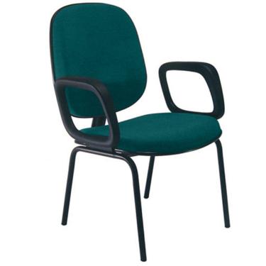 Imagem de Cadeira para Igrejas Evangélicas com Braços Diretor para Escritório Linha Uno Verde
