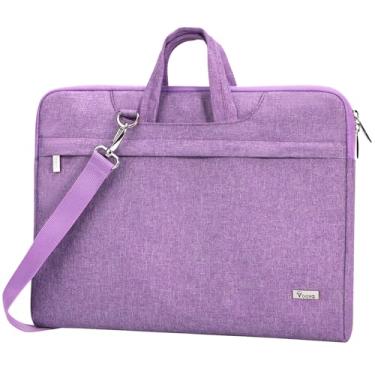 Imagem de Voova Bolsa para laptop 17 17,3 polegadas resistente à água capa para laptop com alças de ombro e alça, capa de computador pasta fina compatível com HP Dell Asus Acer de 17-18 polegadas, lavanda