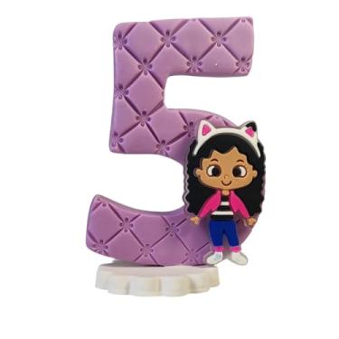 Imagem de Vela de Aniversário Gaby em Biscuit com Aplique (5 anos)