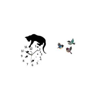 Imagem de Fenteer Relógio de Parede Silencioso com Movimento Silencioso E Pássaro de Madeira para Sala de Estar, Sala de Jantar, Escola, Jardim, Sala de Estudo, Decoraç