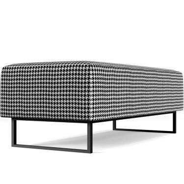 Imagem de Puff Decorativo Sala de Estar Bali W01 Base Ferro 120x50 cm Suede Pied Poule - Lyam Decor