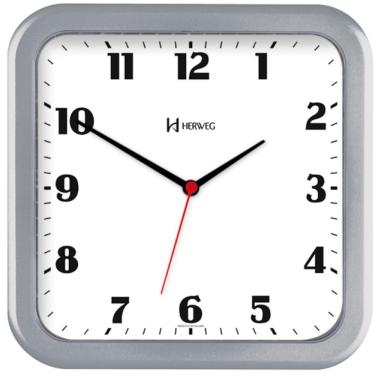 Imagem de Relógio De Parede Herweg Ref: 6145-070 Retangular Prateado