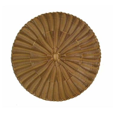 Imagem de Sousplat De Plástico Redondo Dourado Btc 38 Cm