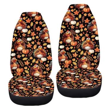 Imagem de Capas de assento de carro TOADDMOS, Dia de Ação de Graças, Turquia, 2 