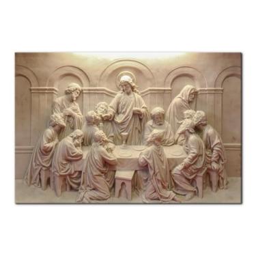 Imagem de Pacimo Impressão de arte de parede em tela Jesus 12 apóstolos decoração de parede A última ceia estilo escultura pintura de imagem arte moderna para sala de estar quarto escritório decoração de casa