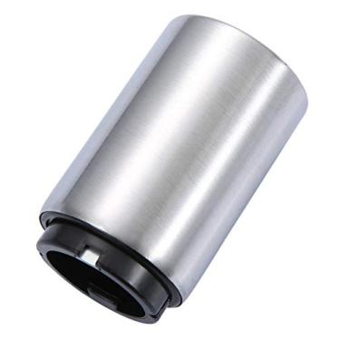 Imagem de AKOAK 1 pacote criativo de aço inoxidável abridor de garrafas de cerveja/vinho tipo empurrar bar doméstico automático conveniente abridor de tampa - fácil de abrir uma variedade de garrafas, prata
