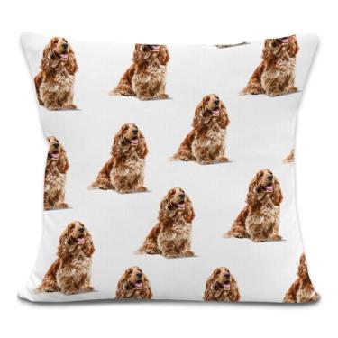 Imagem de Yorhifa Capas de almofada para cães Cocker Spaniel 45,7 x 45,7 cm, presentes para donos de cães, presentes decorativos, Cocker Spaniel, presentes para mulheres, homens, capas de almofada para sofá