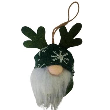 Imagem de KINDU Gnomo Natalino Decorativo, 14 cm, Chapéu com Chifres de Rena, Artesanal, Pendurar, Estilo Nórdico, Decoração de Natal (Verde)