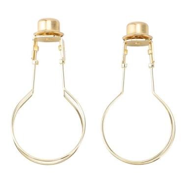 Imagem de Adaptador de clipe de lâmpada, 2 peças, sem necessidade de harpa, clipe na lâmpada, suporte de abajur de metal com acabamento superior, kit adaptador de clipe de lâmpada para luminária de mesa (ouro)