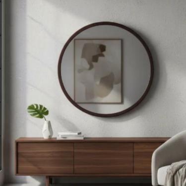 Imagem de Espelheira Redondo 40cm Moldura Alumínio Basic - Reduna