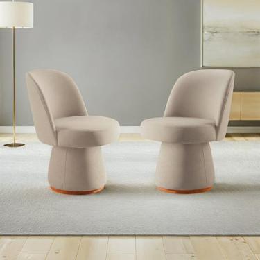 Imagem de Conjunto 2 Poltronas Base Giratória e Estofada Vivari Espresso Móveis