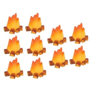 Imagem de TTETTZ Conjunto de 10 Miniaturas de Fogueiras, Modelos de Fogueiras Falsas para Casa de Bonecas Infantil, Acessórios Artificiais para Festas de Inverno, Nata