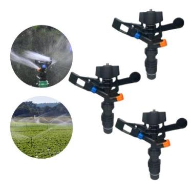 Imagem de Kit 3 Aspersor de Impacto 360º - Irrigação Potente até 30m 1/2 Horta, 