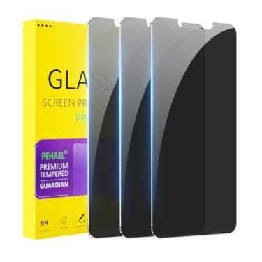 Imagem de PEHAEL Pacote com 3 protetores de tela para iPhone 11/iPhone XR película de vidro temperado anti-espião dureza 9H fácil instalação sem bolhas [6,1 polegadas]