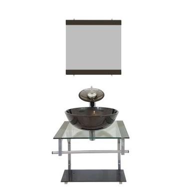 Imagem de Gabinete de Vidro 45cm para banheiro Cuba Redonda - Polônia - EKASA, G