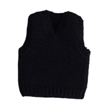 Imagem de Fenteer Roupa para boneco de ação em escala 1:12, fantasia em miniatura para bonecos masculinos de 15 cm (6 polegadas), Preto