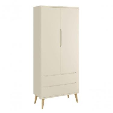 Imagem de Guarda-roupa Retrô 2 Portas Théo New Areia Fosco Com Natural - Reller
