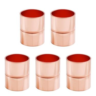 Imagem de FOCMKEAS 5 peças de acessórios de tubulação de cobre reto, 1/4 polegada Cupreous Coupling Fittings ID 6,35 mm com espessura de parede 0,7 mm Tubo de cobre para equipamentos de resfriamento HVAC