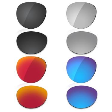 Imagem de LenzReborn Lente polarizada de substituição para óculos de sol RayBan Meta Headliner RW4009F 51 mm - preto escuro + cinza prata + vermelho fogo + azul gelo