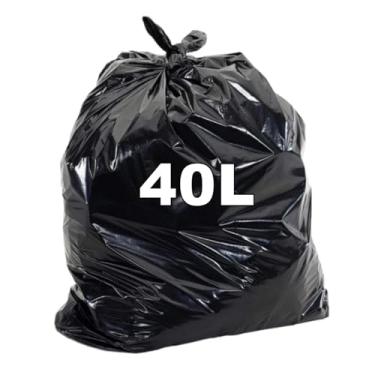 Imagem de Sacos De Lixo Preto 40l Reforçado 5 Micra 100 Unid
