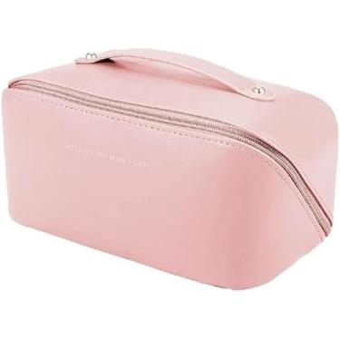 Imagem de Bolsa Necessarie para Cosméticos, com Divisórias, Ideal para Maquiagem e Uso Diário TIKTOK (ROSA)