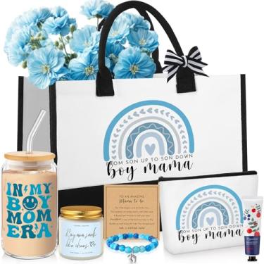 Imagem de Yiyiring 7 conjuntos de presentes de Natal para meninos e mães para novas mães, bolsa de maquiagem, vela, pulseira, copo creme para as mãos para mulheres após o parto, presente de gravidez pela