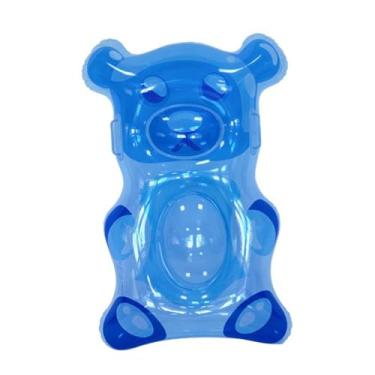 Imagem de menolana Boia inflável de ursinho de goma para piscina, prancha de surfe inflável infantil, brinquedo leve para piscina, boias divertidas para atividades e, Azul