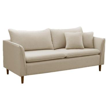 Imagem de Sofá Pequeno Namoradeira 2 Lugares 1,44m Living Kassia Linho Bege Lansofbr
