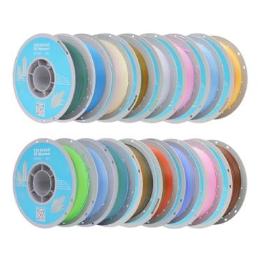 Imagem de TECSONAR Filamento de impressora 3D Matte Rainbow PLA, 16 rolos, carretel de 1 kg (1 kg) 1,75 mm, filamento gradiente multicolorido a granel para a maioria das impressoras 3D FDM, 16 cores diferentes
