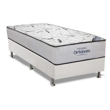 Imagem de Cama Box Solteiro: Colchão Espuma Ortobom High Foam + Base Crc Courano White(88X188)