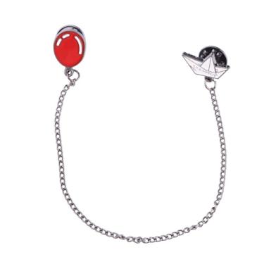 Imagem de KEYCHIN Alfinetes de lapela esmaltados de palhaço de terror para fãs de assassino de terror presente veleiro palhaço balão vermelho corrente emblema broche joias IT filme de terror cosplay merch