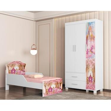 Imagem de Conjunto de Quarto Infantil Lívia Com Mini Cama + Guarda Roupa. (Castelo 18)