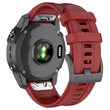 Imagem de Pulseira de relógio de 26 mm compatível com Garmin Fenix 7X/Fenix 6X/Fenix 5X/Fenix 8 de 51 mm/Quatix 8, pulseiras de silicone macio de substituição para Fenix 3/3 HR, Fenix 5X Plus/6X Pro/Descent Mk2