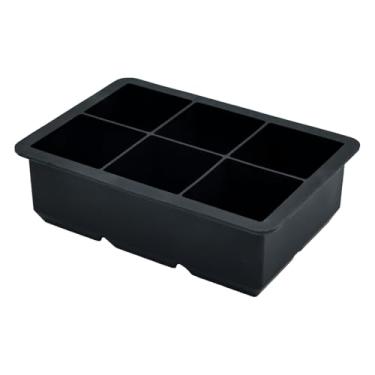 Imagem de Bandeja de gelo de silicone de tamanho grande, molde congelado quadrado descoberto para uísque e coquetéis, bandejas de gelo de derretimento lento sem BPA para freezer, perfeita para bebidas geladas