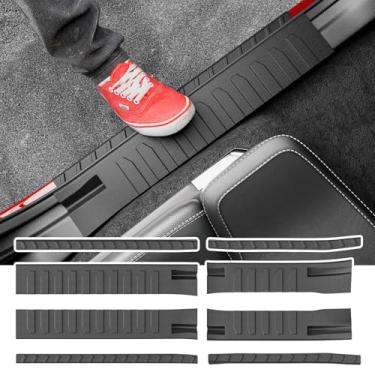 Imagem de Xipoo Protetor de soleira de porta compatível com 2021-2025 Ford F150 protetor de porta de carro TPE protetor de limite de carro substituição para acessórios Ford F-150 2021-2025