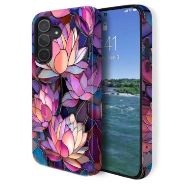 Imagem de GUYBFADFG Capa compatível com Samsung Galaxy A15 5G, proteção de camada dupla à prova de choque, capa de telefone resistente, flor de lótus vibrante